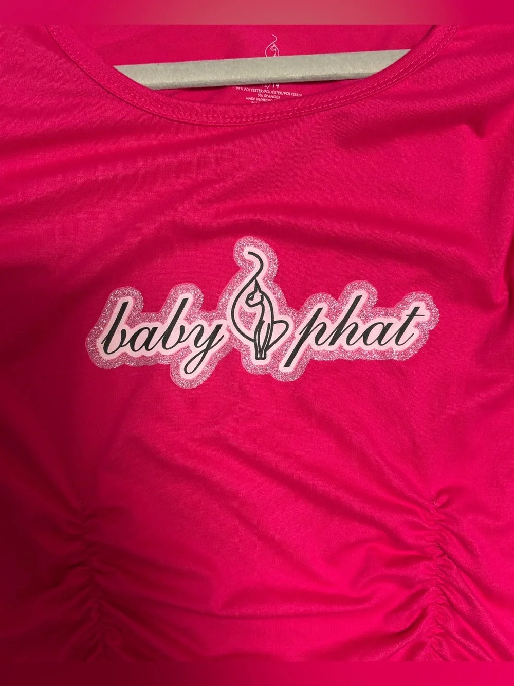 Baby Phat Hot Pink Long Sleeve Shirt with Logo Embellishment